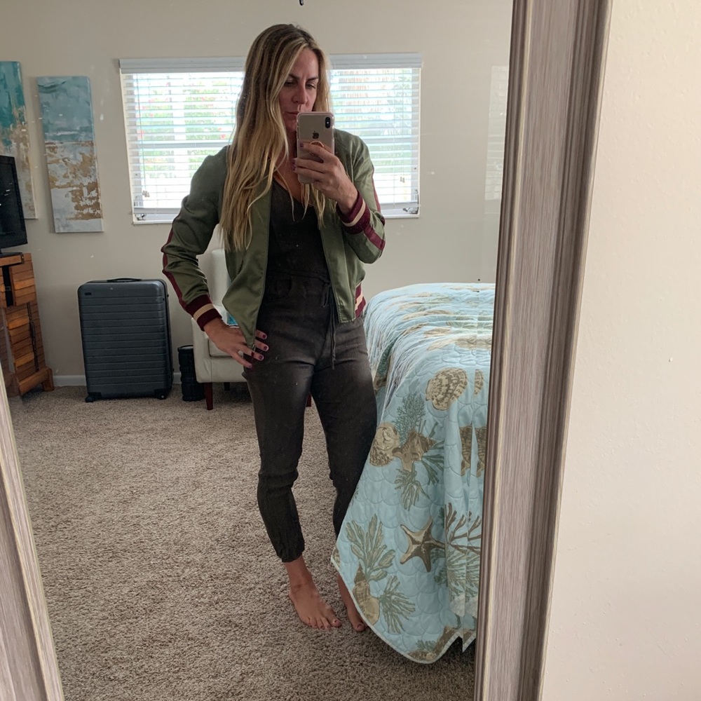 Adorable satin baseball jacket